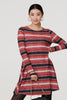 Orange | Striped Long Sleeve Short Swing Dress
