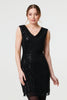 Black | Sequin Embellished Sleeveless Mini Dress
