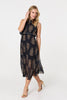 Black | Printed High Neck Sleeveless Mesh Dress
