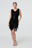 Black | Sequin Tassel Fringed Mini Dress