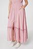 Pink | Button Front Maxi Dress with Pockets