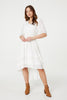 White | Lace Trim 3/4 Sleeve High Low Sundress