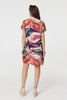 Orange | Abstract Print Short Sleeve Shift Dress