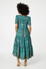 Green | Paisley Short Sleeve Smock Dress