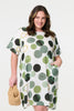 Green | Polka Dot Relaxed Tunic Dress