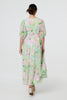 Green | Floral Puff Sleeve Tiered Maxi Gown
