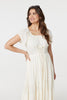 White | Lace Detail Tie-Up Front Maxi Dress