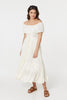 White | Lace Detail Tie-Up Front Maxi Dress