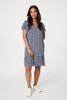 Navy | Spotty V-Neck Button Front Dress