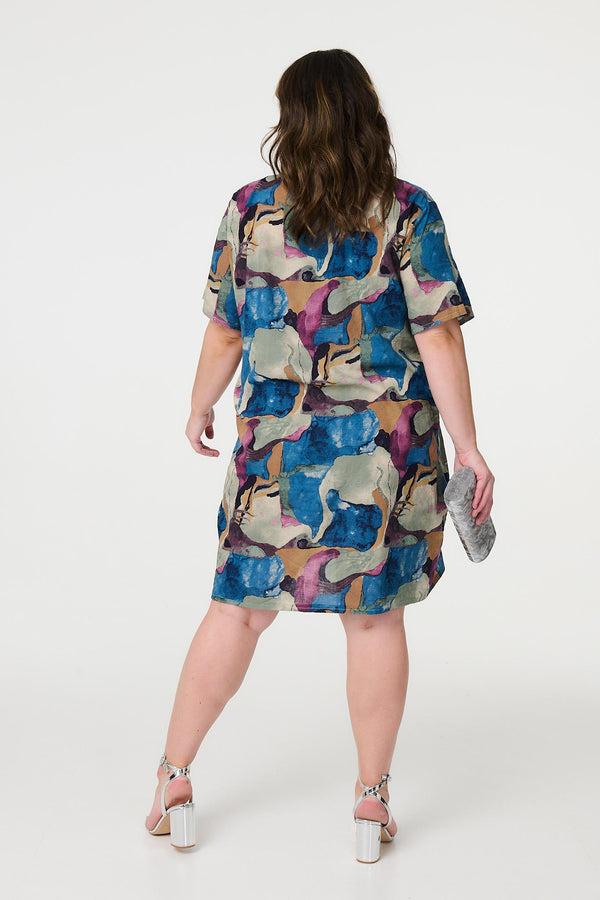 Blue | Printed Relaxed Short Dress