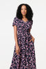 Navy | Ditsy Floral V-Neck Midi Dress