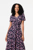 Navy | Ditsy Floral V-Neck Midi Dress