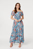 Blue | Paisley Square Neck Maxi Dress