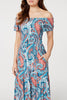 Blue | Paisley Square Neck Maxi Dress