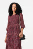 Rust | Ditsy Floral Tier Puff Sleeve Midi Dress
