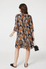 Black | Leaf Print Knee Length Relaxed Dress