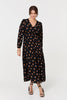 Black | Polka Dot Tie Empire Waist Maxi Dress
