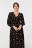 Black | Polka Dot Tie Empire Waist Maxi Dress
