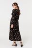 Black | Polka Dot Tie Empire Waist Maxi Dress
