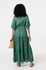 Green | Lace Semi Sheer Flare 3/4 Sleeve Maxi Dress