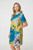 Yellow | Abstract Print Short Sleeve Shift Dress