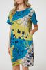 Yellow | Abstract Print Short Sleeve Shift Dress