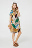 Green | Brushstroke Print Knee Length Shift Dress