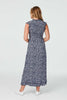 Navy | Ditsy Floral Frill Hem Maxi Dress