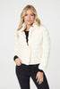 Cream | Faux Fur Cropped Jacket : Model is 5'10