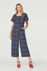 Navy | Polka Dot Print Angel Sleeve Jumpsuit