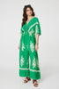 Green | Printed 3/4 Sleeve Jumpsuit