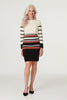 Black | Stripy Long Sleeve Knit Dress Model is 5'8.5