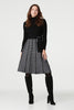 Black | Checked High Neck Knit Dress : Model is 5'9