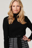 Black | Checked High Neck Knit Dress