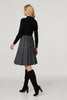 Black | Checked High Neck Knit Dress