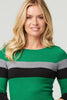 Green | Striped Colour Block Knit Dress