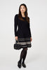 Black | Aztec Print Removable Rollneck Knit Dress
