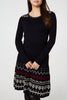 Black | Printed Removable Roll Neck Jumper Dress
