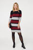 Red | Striped 3/4 Sleeve Knit Bodycon Short Dress
