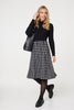 Black | Houndstooth Midi Knit Dress
