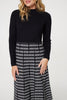 Black | Houndstooth Midi Knit Dress
