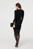 Black | Sparkle V-Neck Long Sleeve Mini Dress
