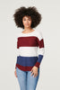 White | Striped Textured Knit Jumper