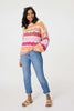 Pink | Striped Oversized Knit Jumper
