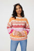 Pink | Striped Oversized Knit Jumper
