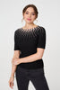 Black | Sequin Embellished Short Sleeve Knit Top
