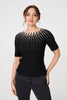 Black | Sequin Embellished Short Sleeve Knit Top
