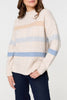 Ivory | Striped High Neck Boxy Jumper
