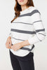 White | Stripe Print Long Sleeve Jumper 
