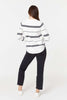 White | Stripe Print Long Sleeve Jumper 
